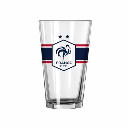 LOGO BRANDS France Men's National Soccer 16oz Stripe Pint Glass C4771-G16P-16